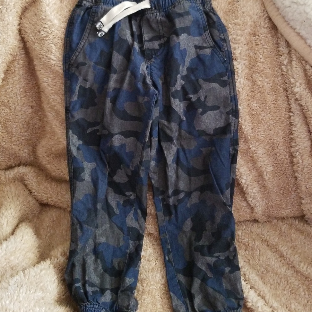 Blue camouflage joggers